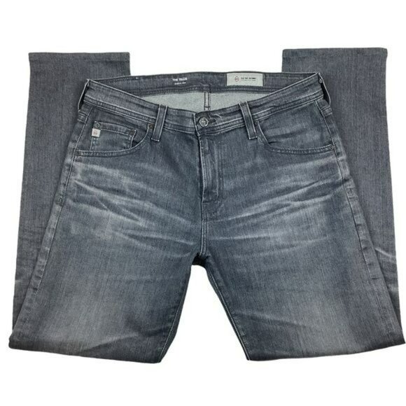 AG Adriano Goldschmied Mens Tellis Modern Slim Jeans Black Wash 33R - Picture 6 of 14
